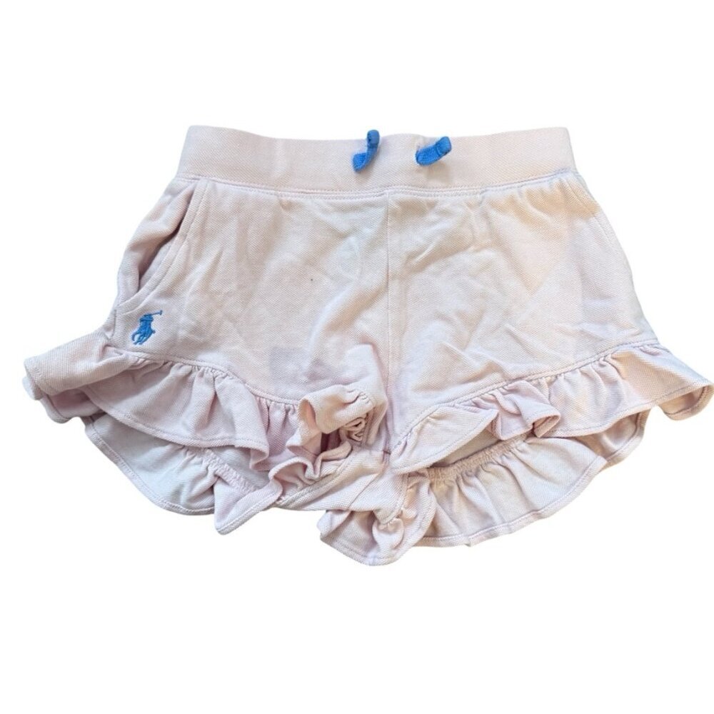 Polo Ralph Lauren Ruffle Knit Shorts Casual Summer Pink Girls Size 7